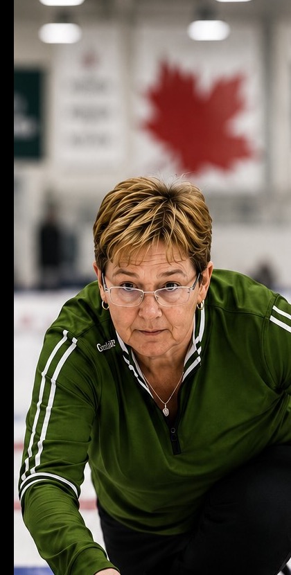 Sherry Anderson qui livre une pierre lors du championnat