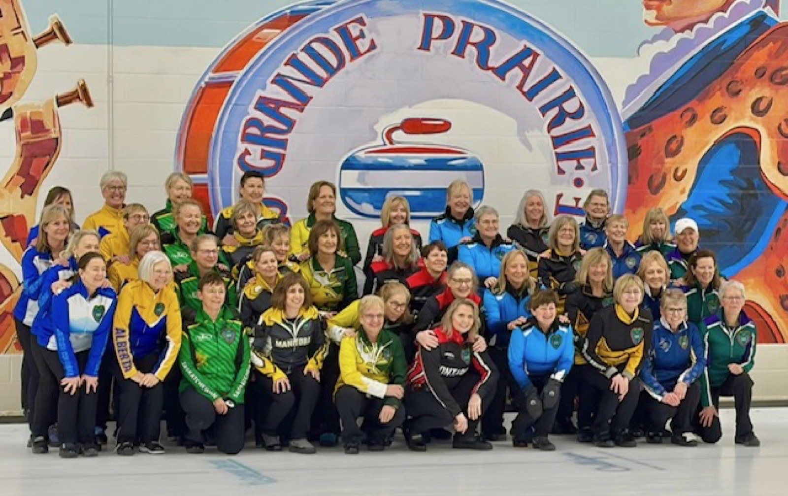 Un grand groupe de curleurs rassemblés